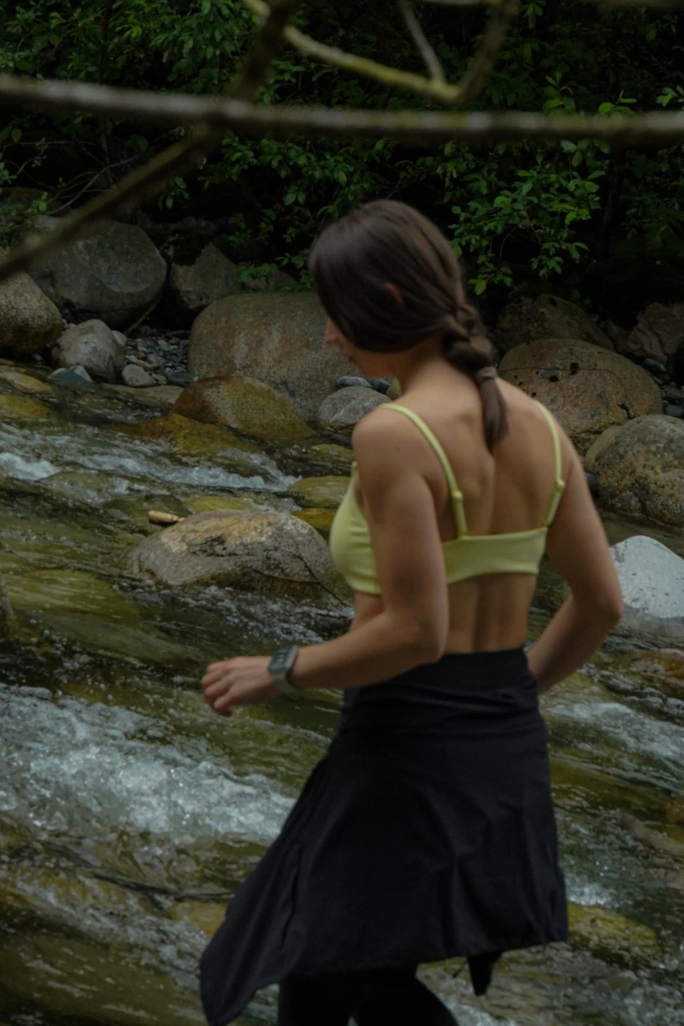 Riverbank walk in the Sun Sports bra and skirt