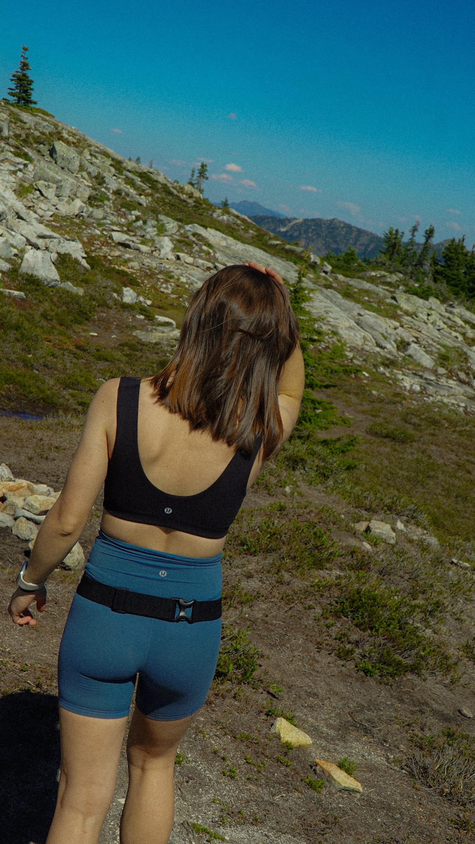 Scrambling alpine terrain
